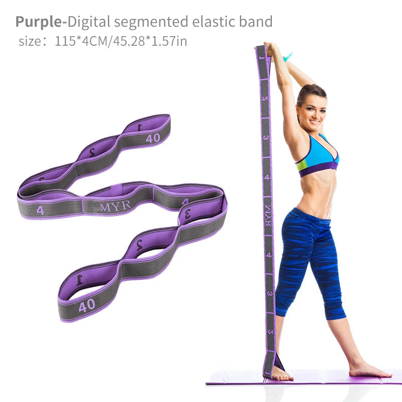 Elastic Yoga Stretching Strap with Loops Stretch Strap