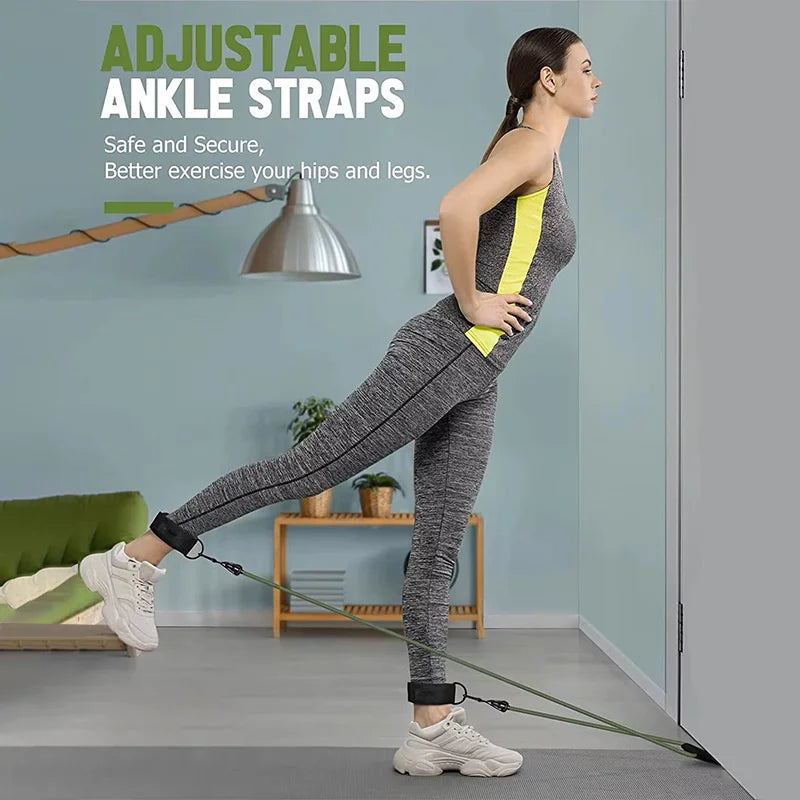 Resistance strap with handle: used for muscle training