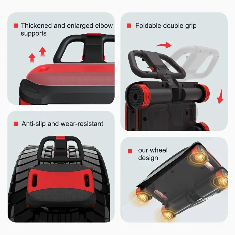 Automatic Rebound Ab Roller Wheel with Elbow Support 4-Wheel