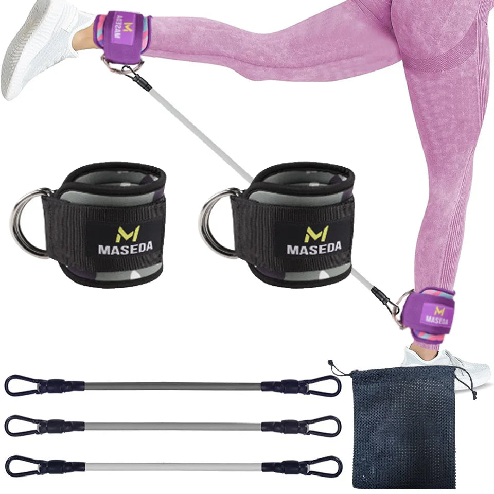 TPE Resistance Bands Ankle Straps Fitness D-Ring
