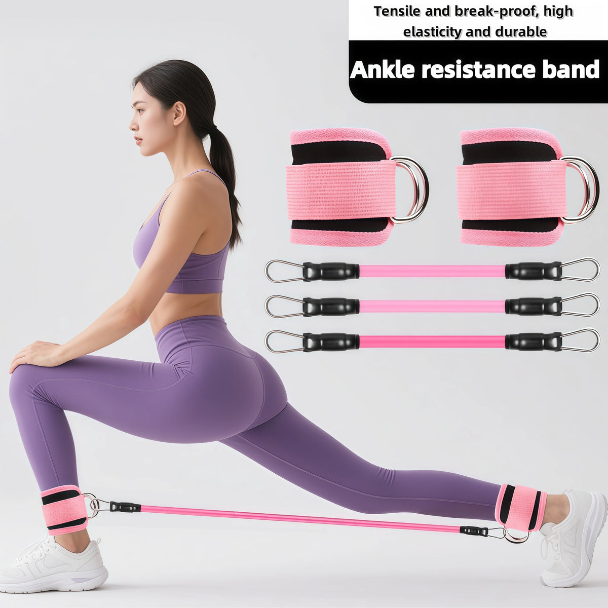 Ankle Straps Resistance Bands Yoga Gym Elastic