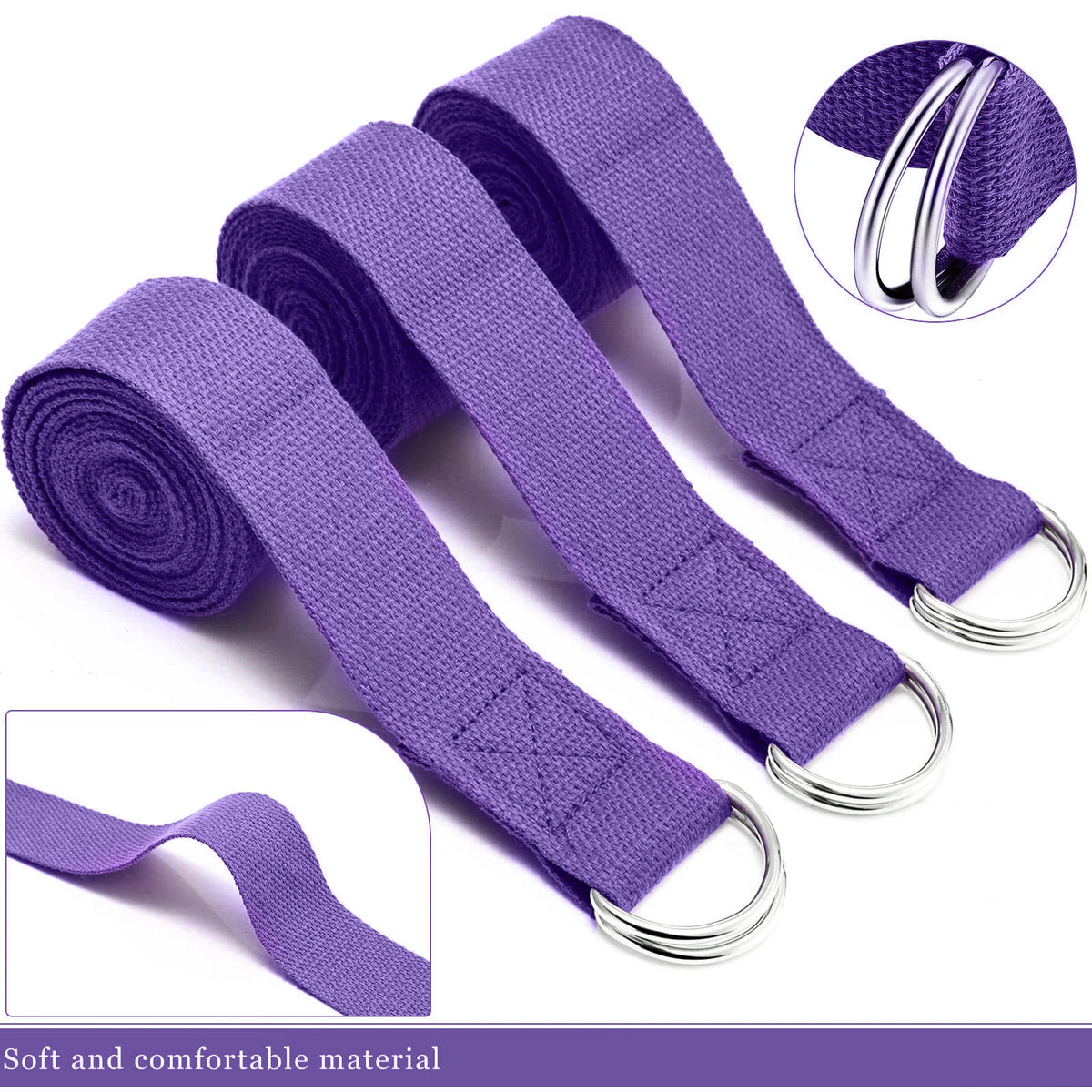 183*3.8cm Yoga Strap Cotton Exercise Yoga Belt Adjustable