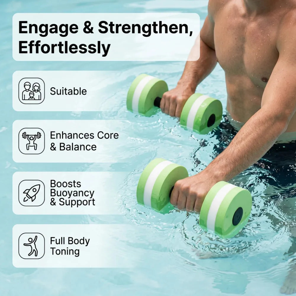 New 1 Pair High Quality EVA Water Foam Floating Dumbbell