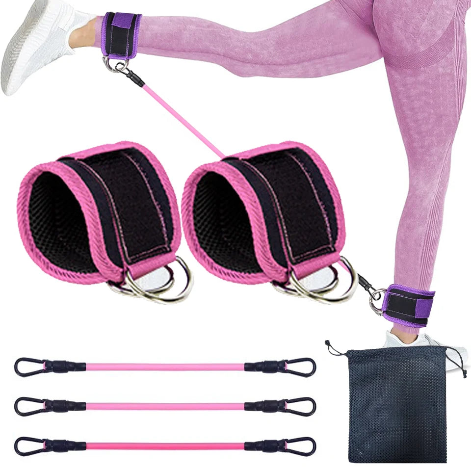 TPE Resistance Bands Ankle Straps Fitness D-Ring
