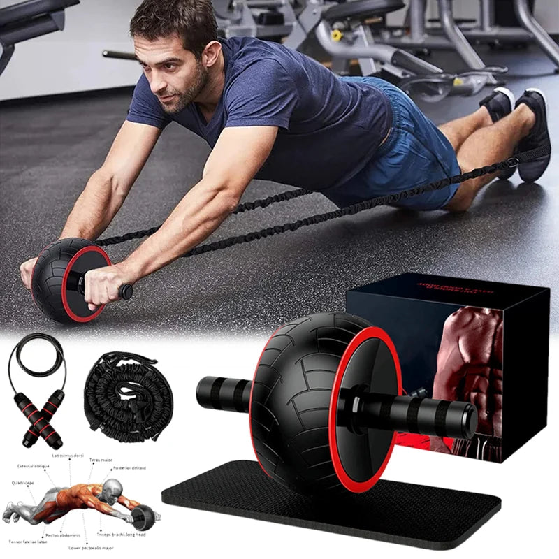 Abdominal Trainer Widened Silent Detachable Ab Wheel Combo