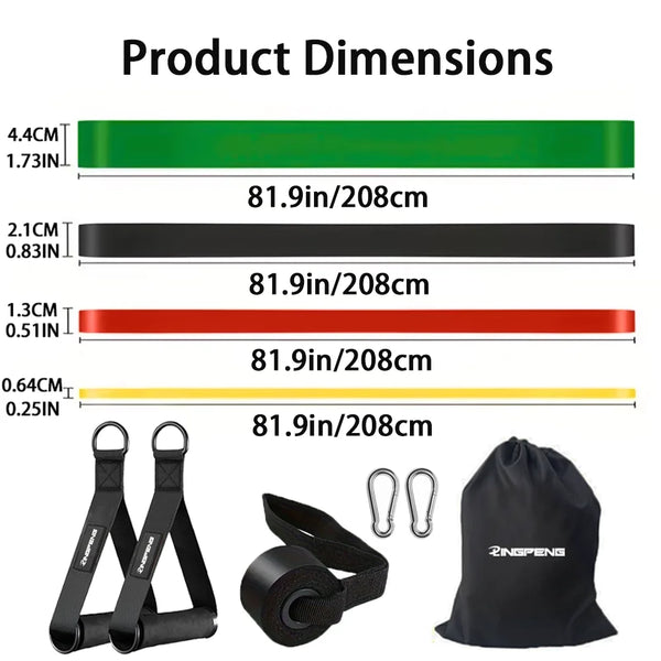 4-Level Resistance Bands Set Pull Up Assistance