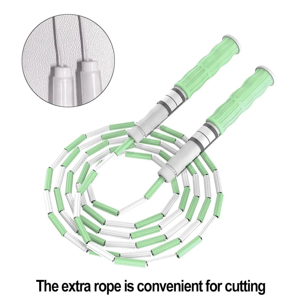 Segmented Jump Rope With Soft Bead Handles Tangle-Free