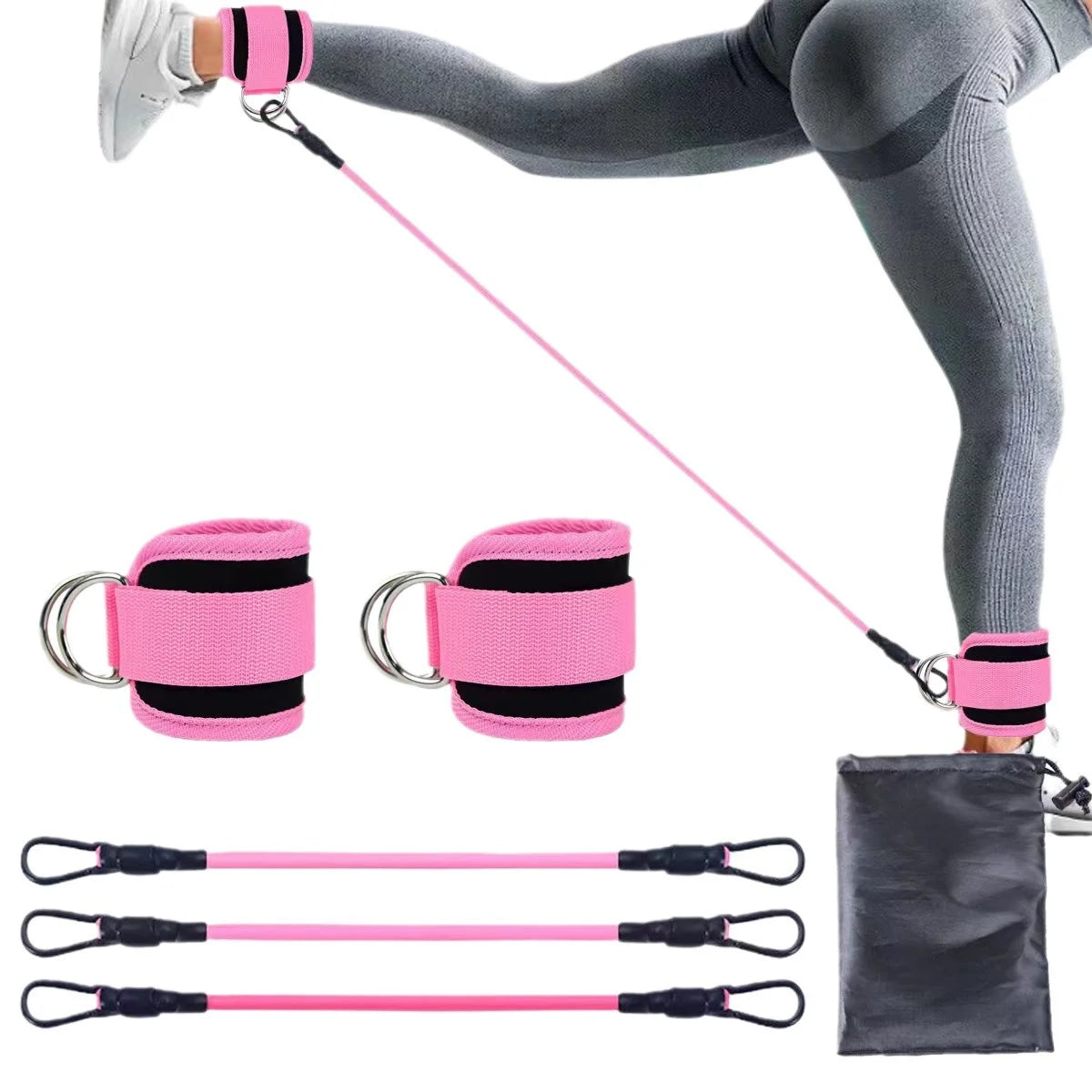 Ankle Straps Resistance Bands Yoga Gym Elastic