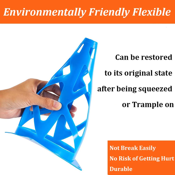 Soccer Training Cones Flexible Plastic Agility Cones