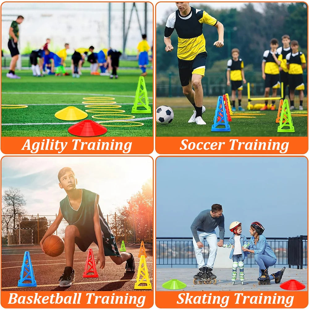Soccer Training Cones Flexible Plastic Agility Cones