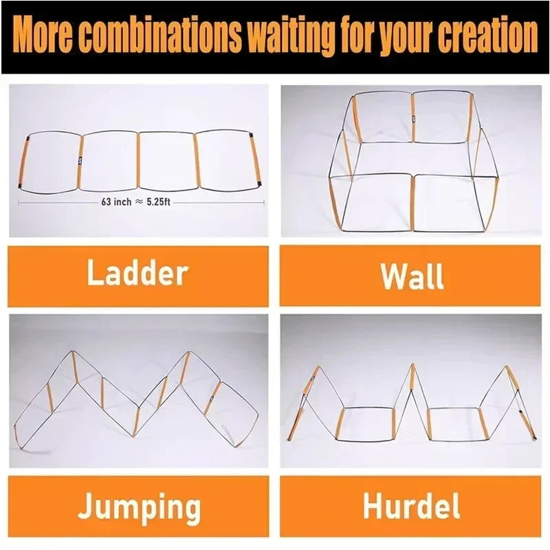 3-in-1 Soccer Training Ladder Set - Adjustable Speed Agility