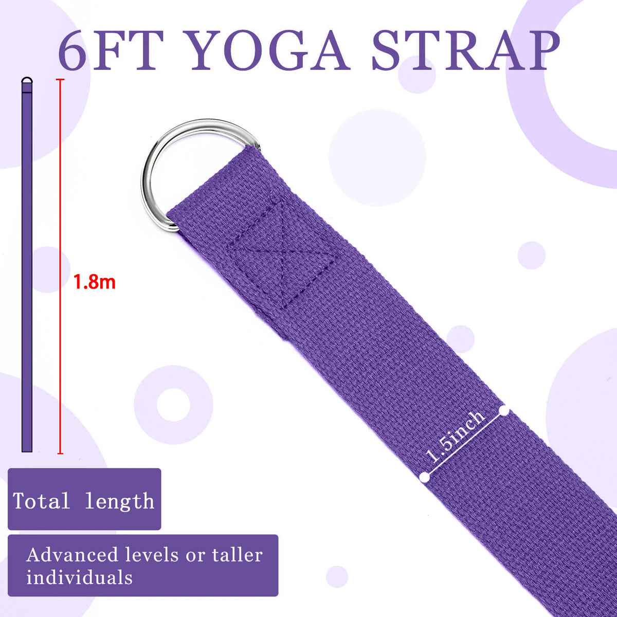 183*3.8cm Yoga Strap Cotton Exercise Yoga Belt Adjustable