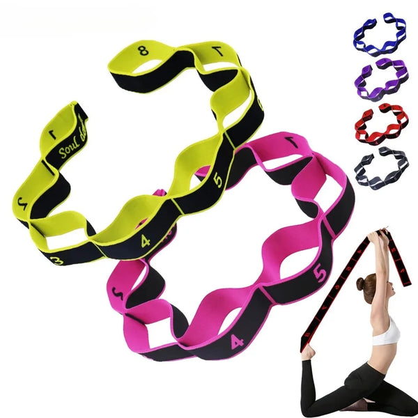 8 Sections Dance Resistance Band Yoga Stretching Pilates