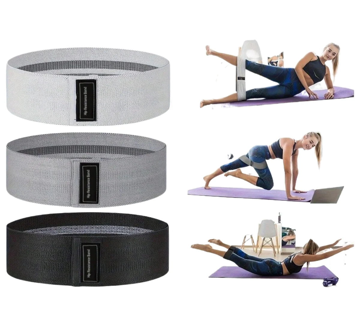 Basic Fabric Resistance Hip Booty Bands Glute Thigh Elastic
