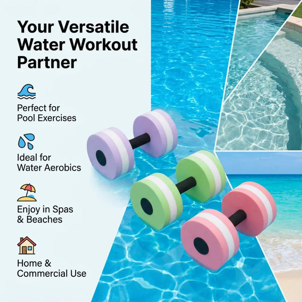 New 1 Pair High Quality EVA Water Foam Floating Dumbbell