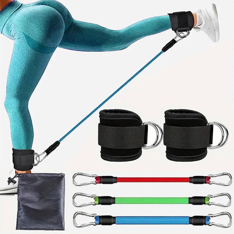 Fitness Workout Exercise Resistance Band Set Ankle Straps