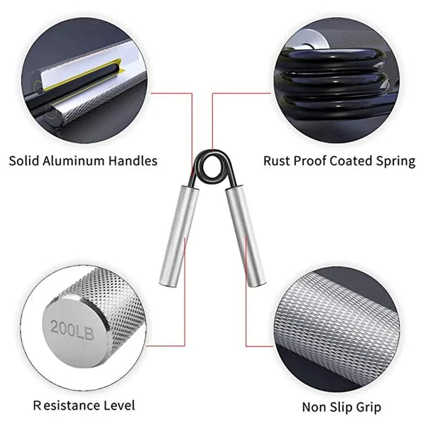 Metal Hand Grip Set 100LB-300LB No Slip Heavy-Duty Grip