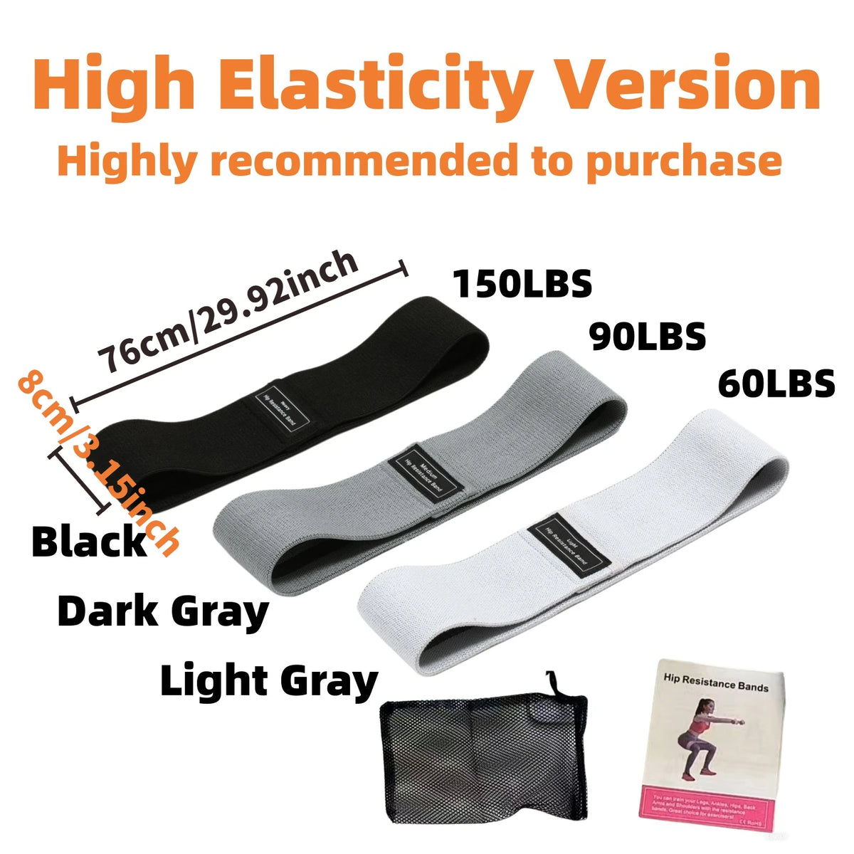 Basic Fabric Resistance Hip Booty Bands Glute Thigh Elastic