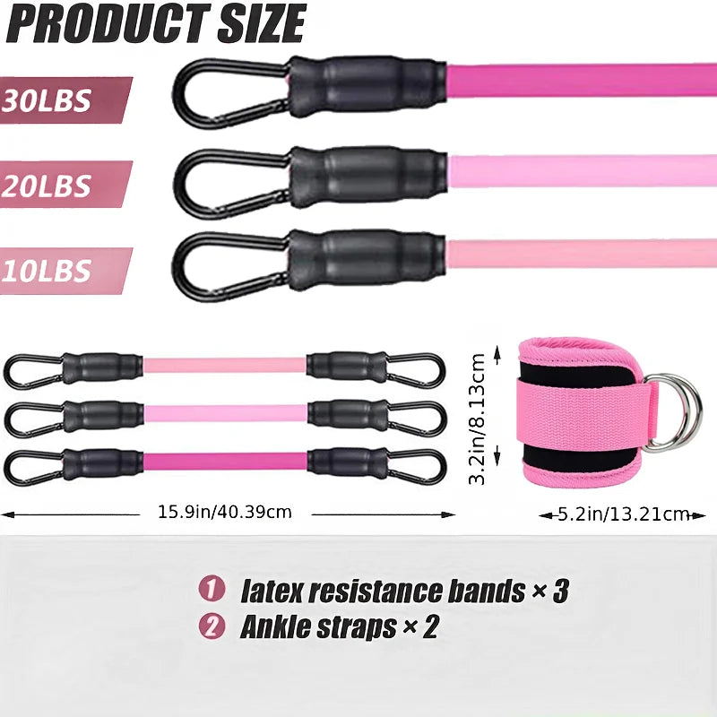 Ankle Straps Resistance Bands Set Fitness Workout