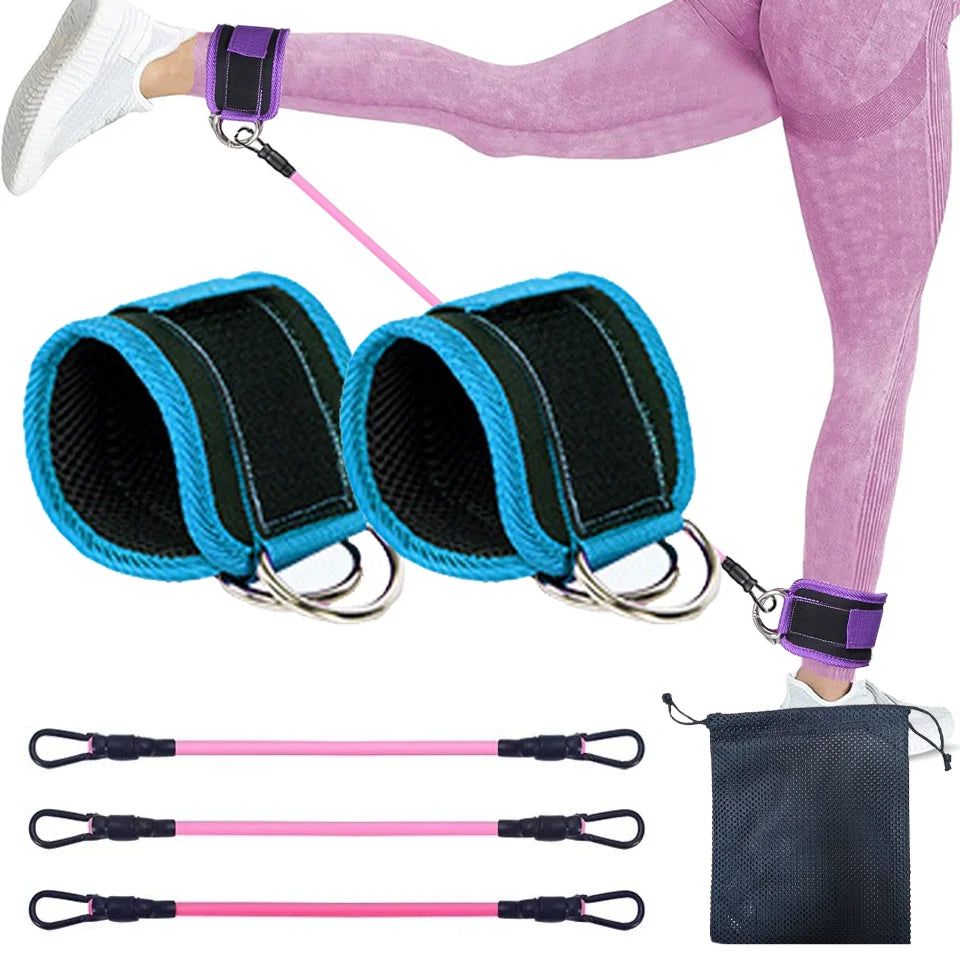 TPE Resistance Bands Ankle Straps Fitness D-Ring