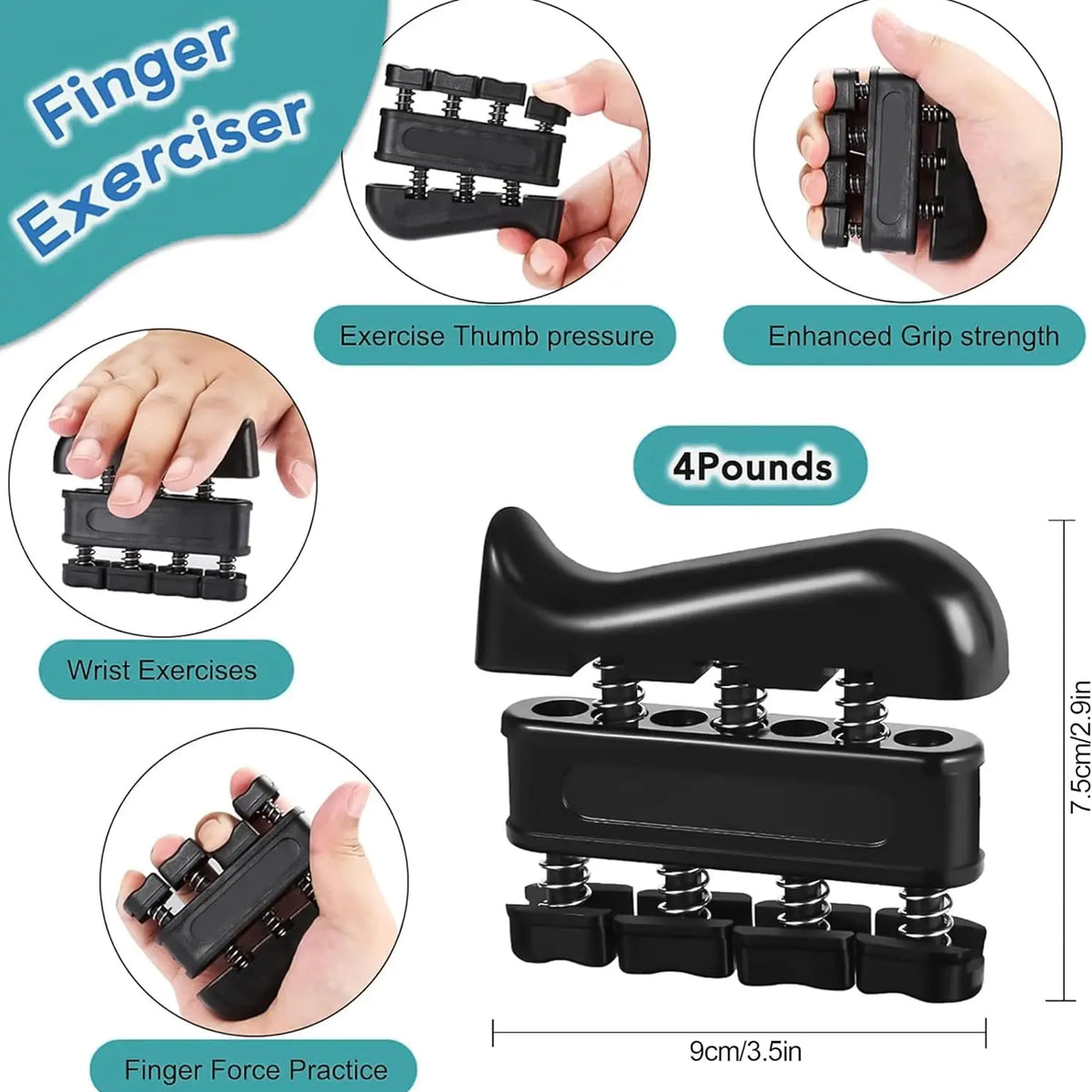 Mechanical Counting Grip Strength Trainer With Finger Exerciser