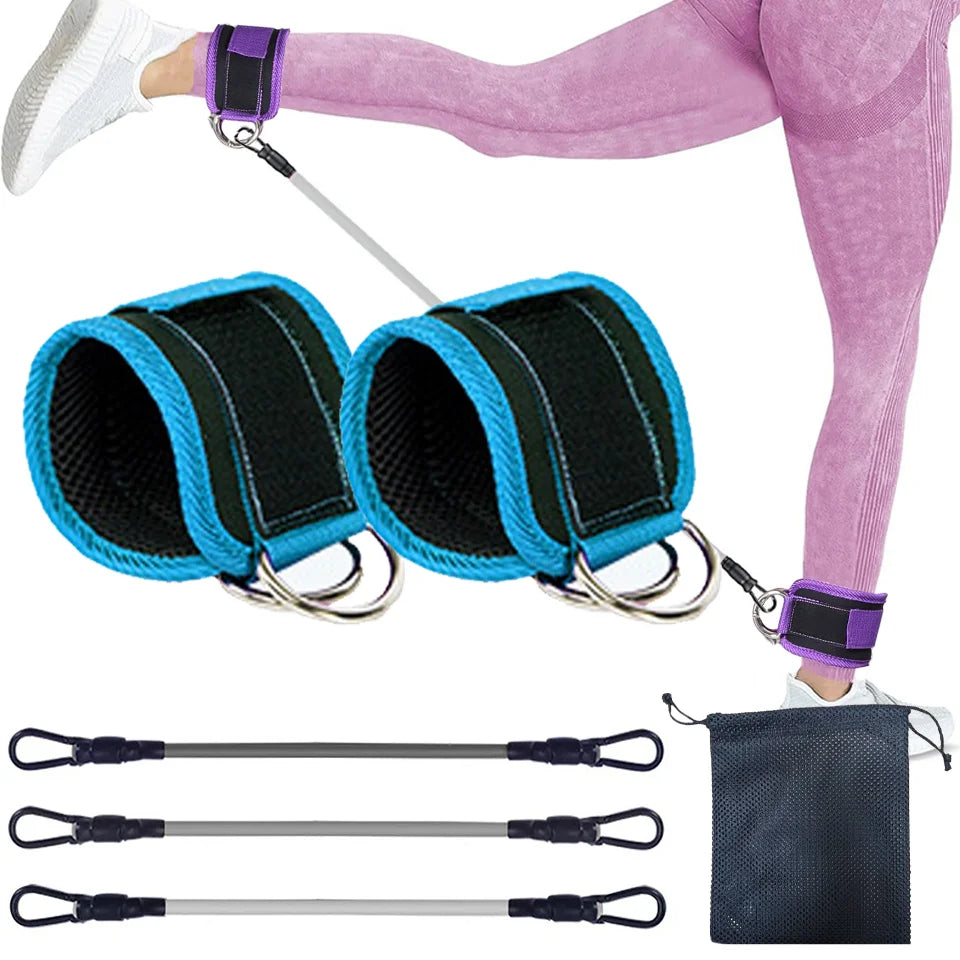 TPE Resistance Bands Ankle Straps Fitness D-Ring