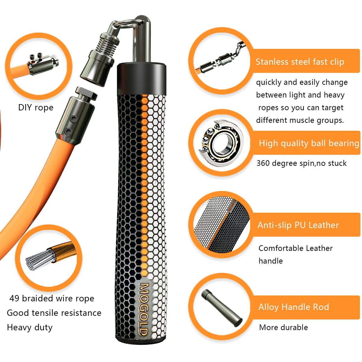 Jump Rope Fitness Workout Weighted Handle crossfit