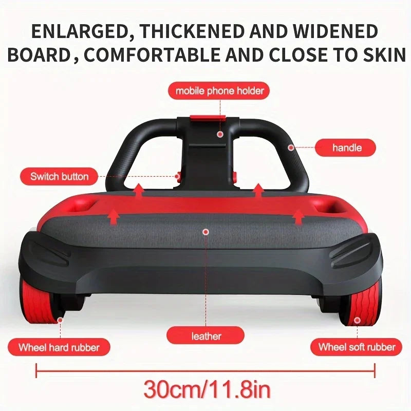 Automatic Rebound Ab Roller Wheel with Elbow Support 4-Wheel