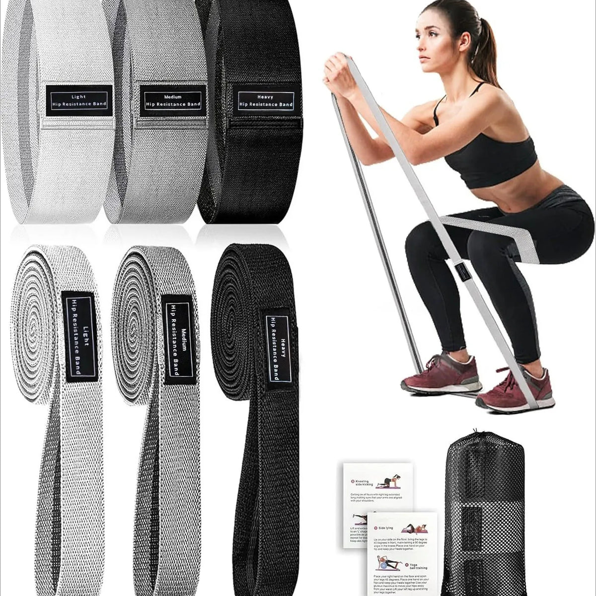 Fabric Resistance Bands for Working Out Exercise