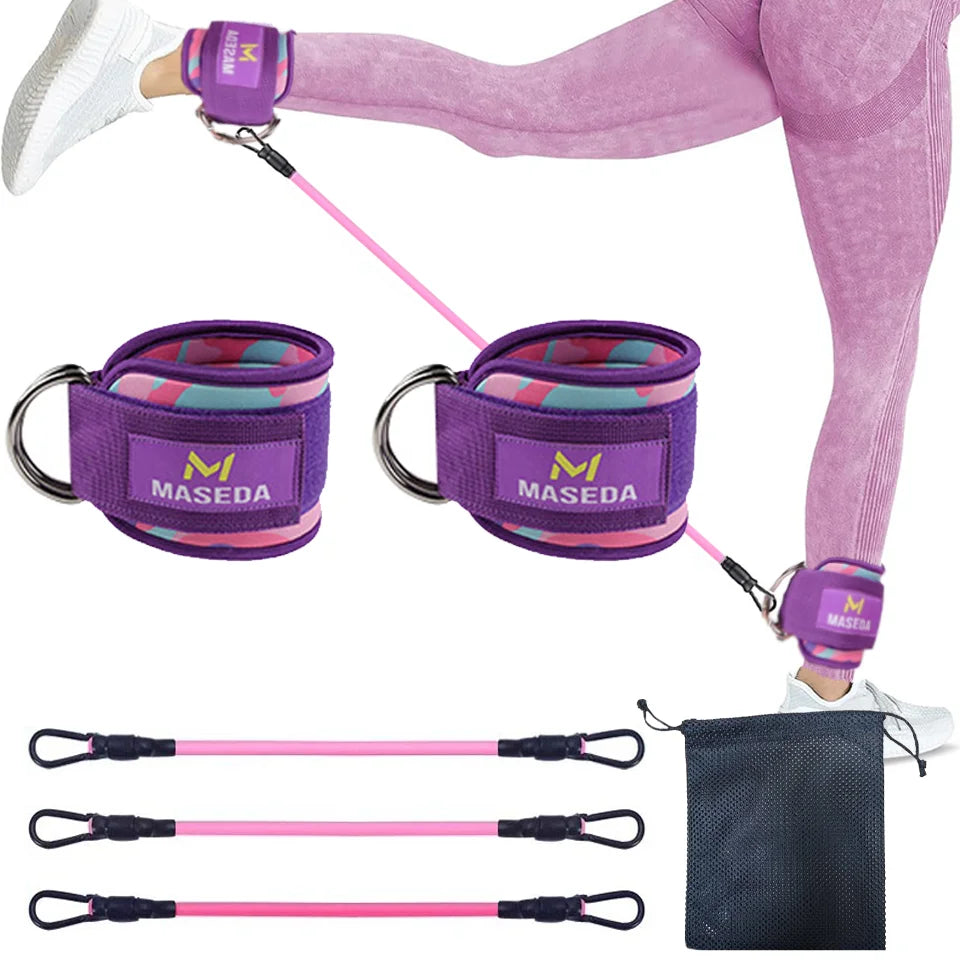 TPE Resistance Bands Ankle Straps Fitness D-Ring