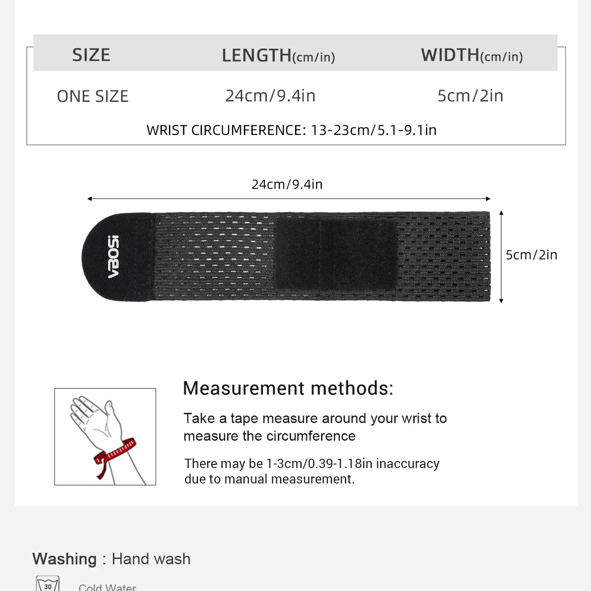 1 Piece Unisex Lightweight Adjustable Wrist Wrap