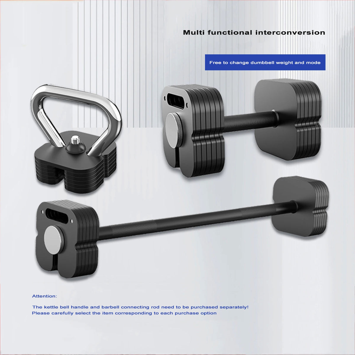Professional pure steel adjustable dumbbell square plug-in dumbbell