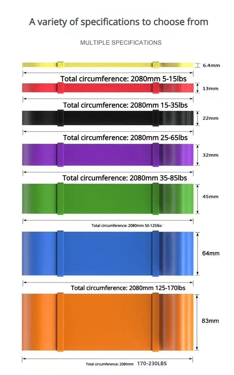7-Level Resistance Bands Set for Pull Up Assistance