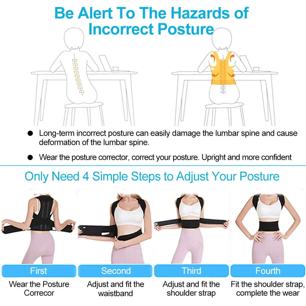 Adjustable Back Shoulder Posture Corrector Belt