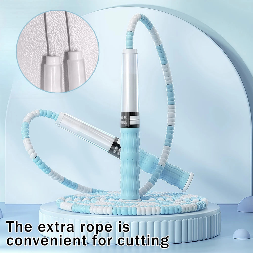 Segmented Jump Rope With Soft Bead Handles Tangle-Free