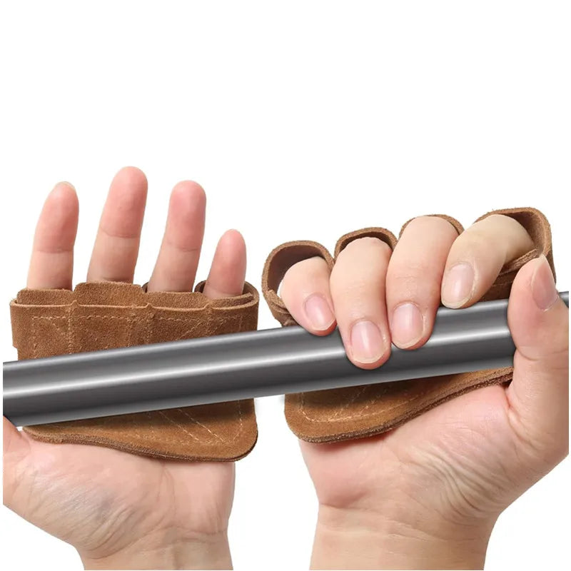 Cowhide Gym Gloves Grips Anti-Skid Weight Power Belt