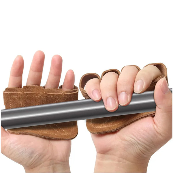 Cowhide Gym Gloves Grips Anti-Skid Weight Power Belt