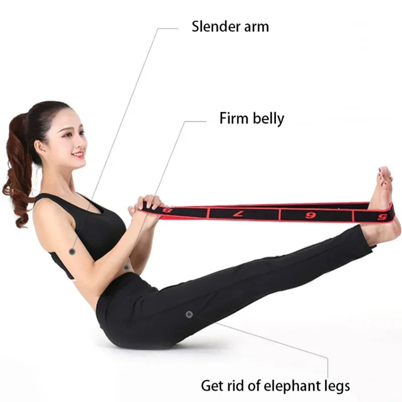 8 Sections Dance Resistance Band Yoga Stretching Pilates