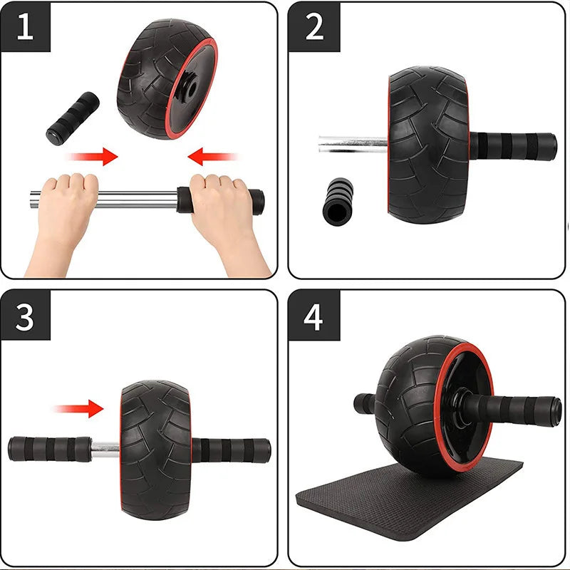 Abdominal Trainer Widened Silent Detachable Ab Wheel Combo