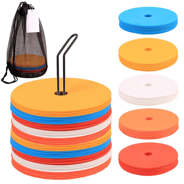Soccer Flat Cones Marker Disc High Quality Training Aids Sports