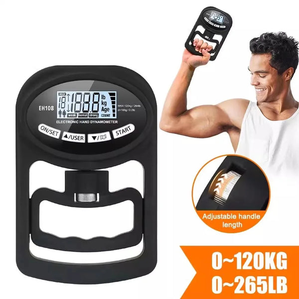 Electronic Hand Dynamometer 120kg LCD Digital Grip