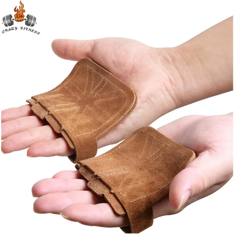Cowhide Gym Gloves Grips Anti-Skid Weight Power Belt