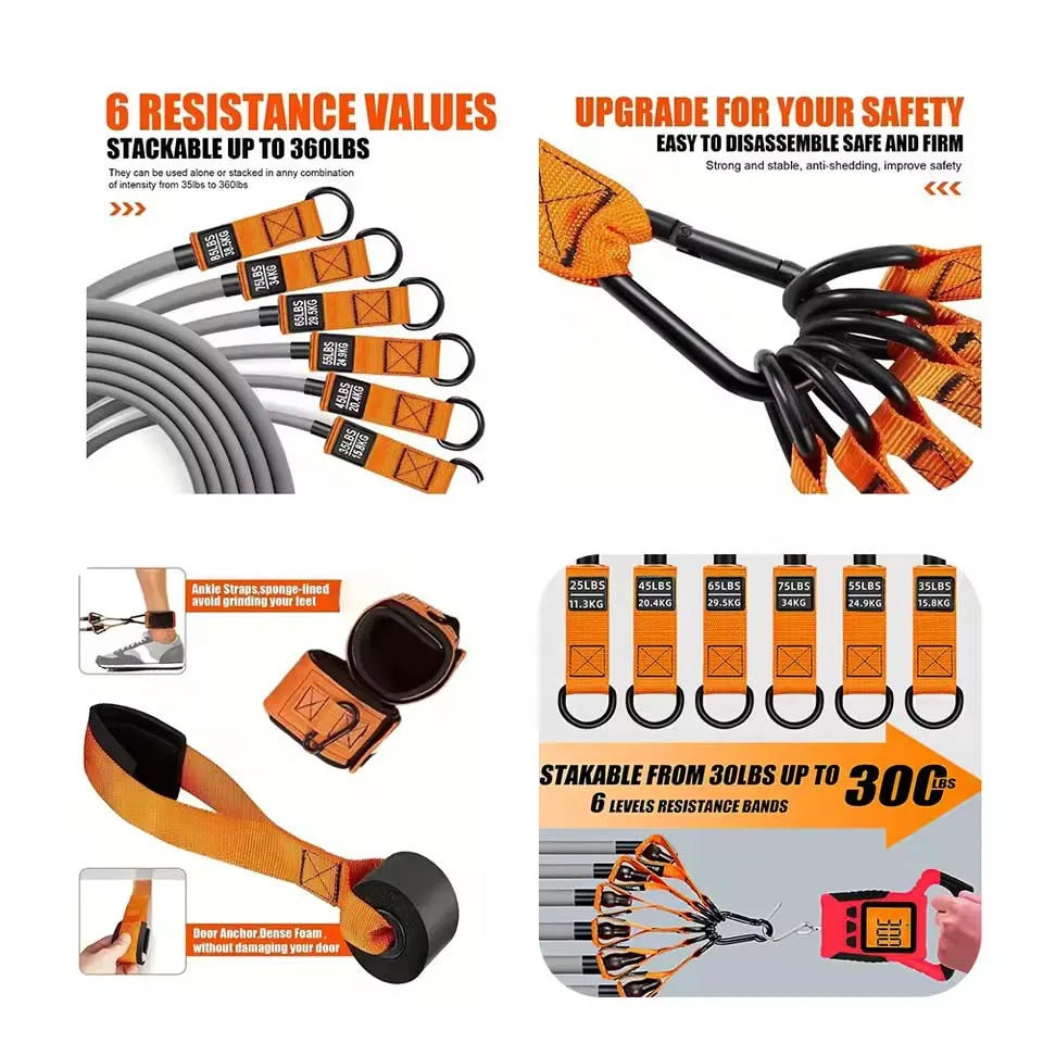 12 piece high-strength tension rope training set