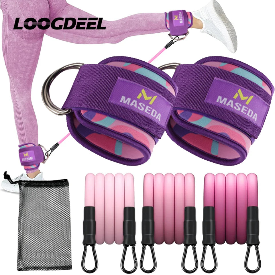 D-Ring Support Ankle Cuffs Resistance Bands Ankle Straps