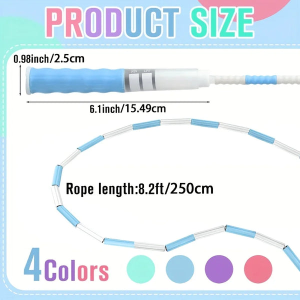 Segmented Jump Rope With Soft Bead Handles Tangle-Free
