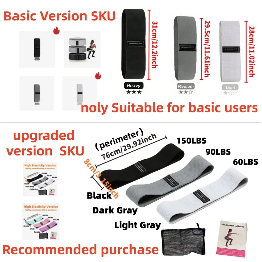 Basic Fabric Resistance Hip Booty Bands Glute Thigh Elastic
