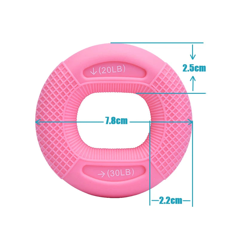 Silicone Adjustable Hand Grip 20-80LB Gripping Ring Finger
