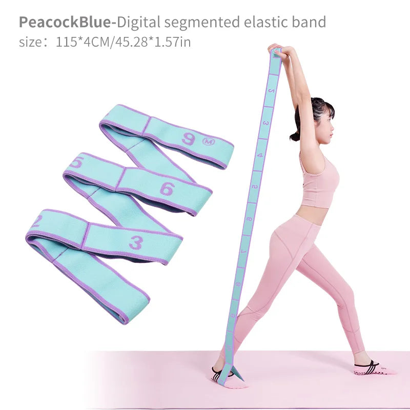 Elastic Yoga Stretching Strap with Loops Stretch Strap