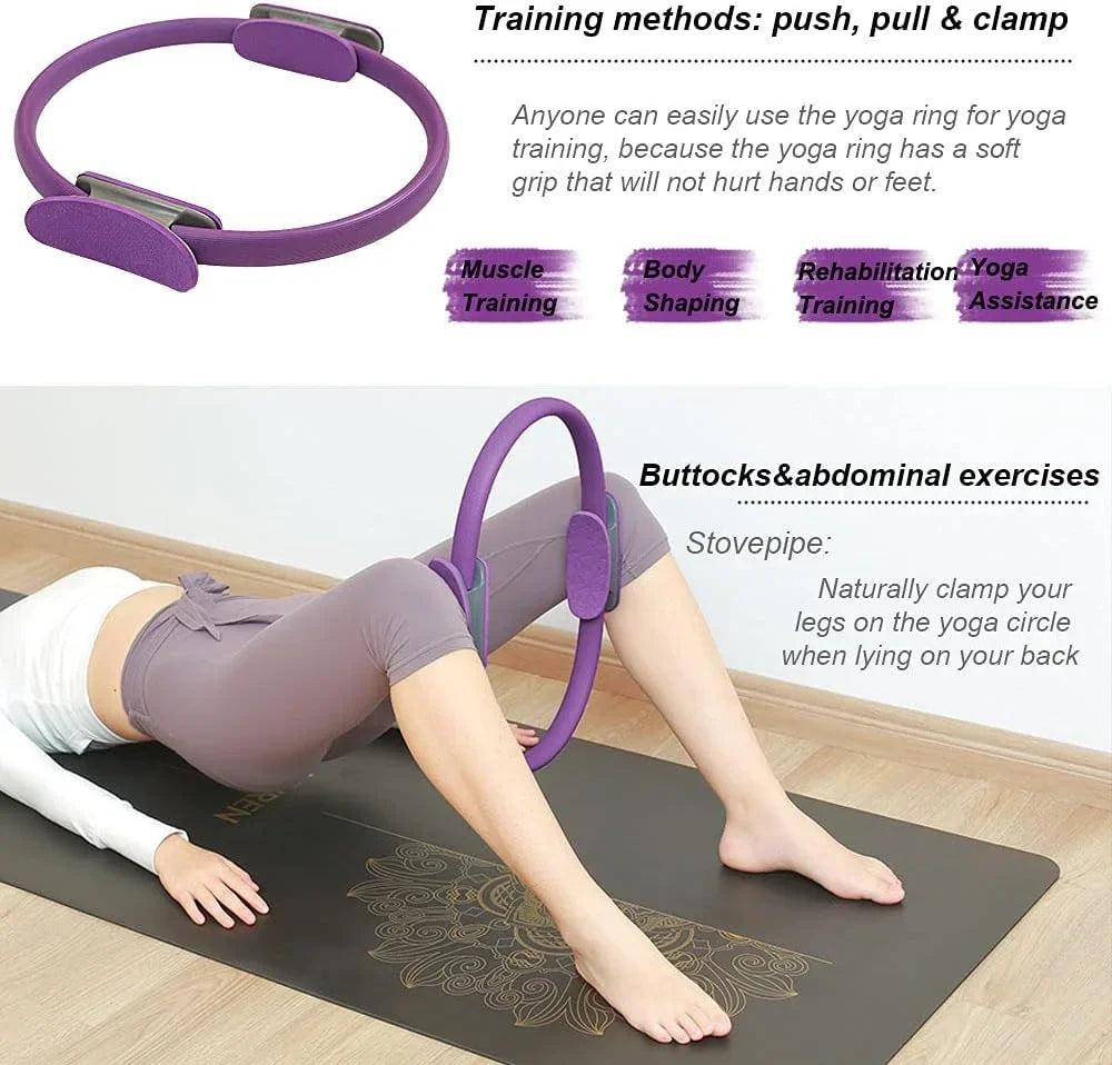 1Pcs Yoga Pilates Ring Non-slip Sports Resistance Ring Fitness