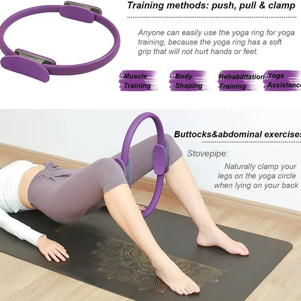 1Pcs Yoga Pilates Ring Non-slip Sports Resistance Ring Fitness